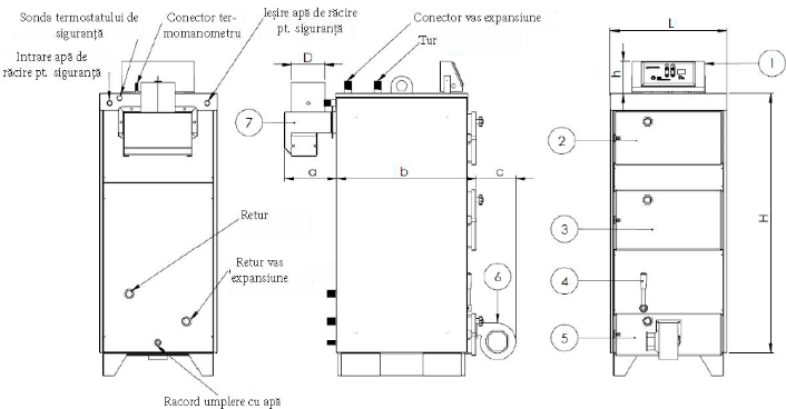 Cazan pe combustibil solid MAKTEK MKB 40 – putere 46 - imagine 4